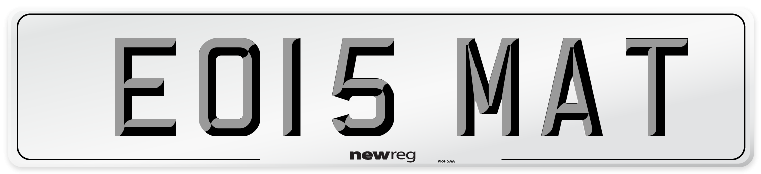 EO15 MAT Number Plate from New Reg